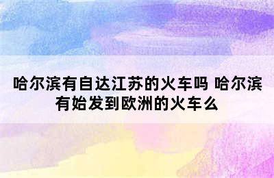 哈尔滨有自达江苏的火车吗 哈尔滨有始发到欧洲的火车么